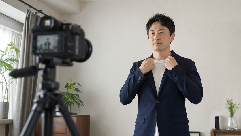 清潔感と年相応の落ち着きを見せる40代のプロフィール作り
